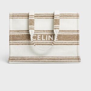 LARGE CABAS THAIS IN STRIPED TEXTILE CELINE